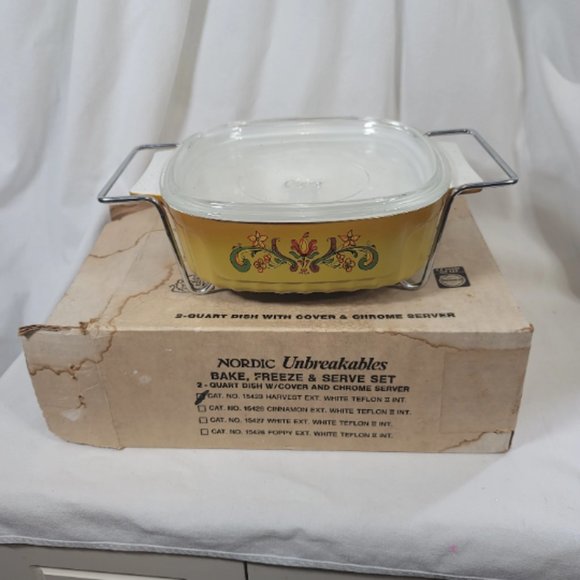 Nordic Unbreakables, Heavy Cast Aluminum, 2-Quart Dish w/Cover & Rack, Vintage - Picture 1 of 9